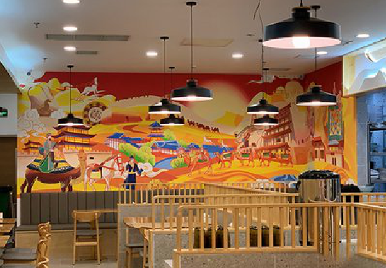 个旧商业空间彩绘介绍。