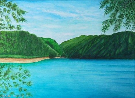 个旧在墙绘中，如何绘画绿水青山？